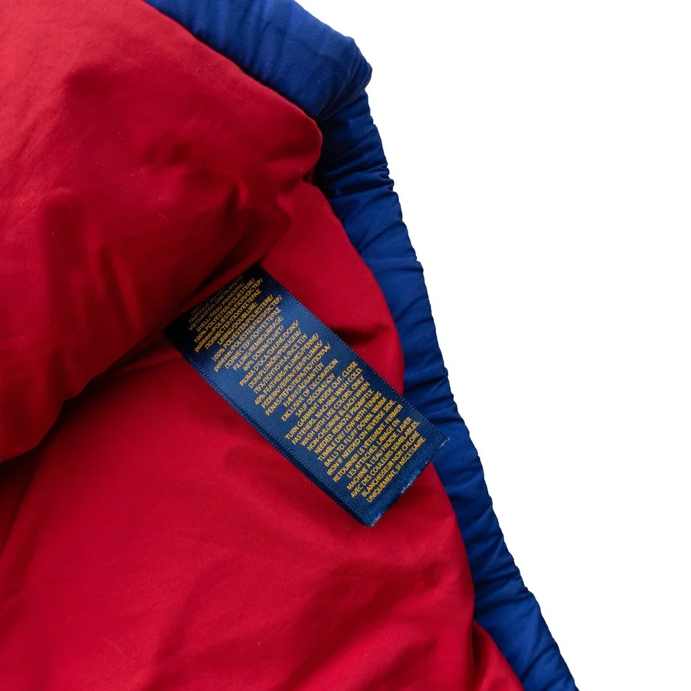 Polo Ralph Lauren Boys XL 18-20 Blue Down Puffer Jacket Hooded Red Lining